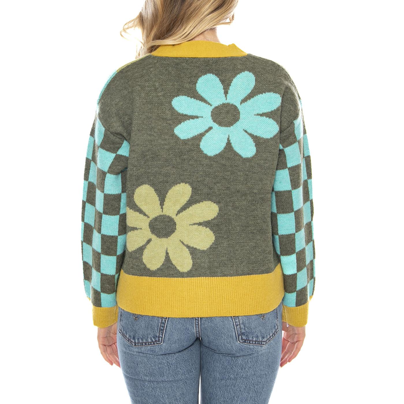 Knitted Cardigans 527 Khaki Flowe - Cardigan Women Multicolored MD'M Women MD'M - Image 3