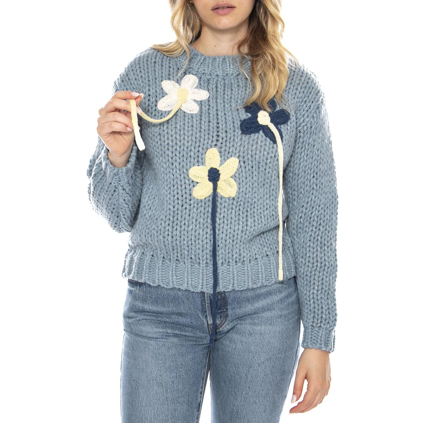 Sweaters 133 Retro Blue - Women's Blue Sweater MD'M