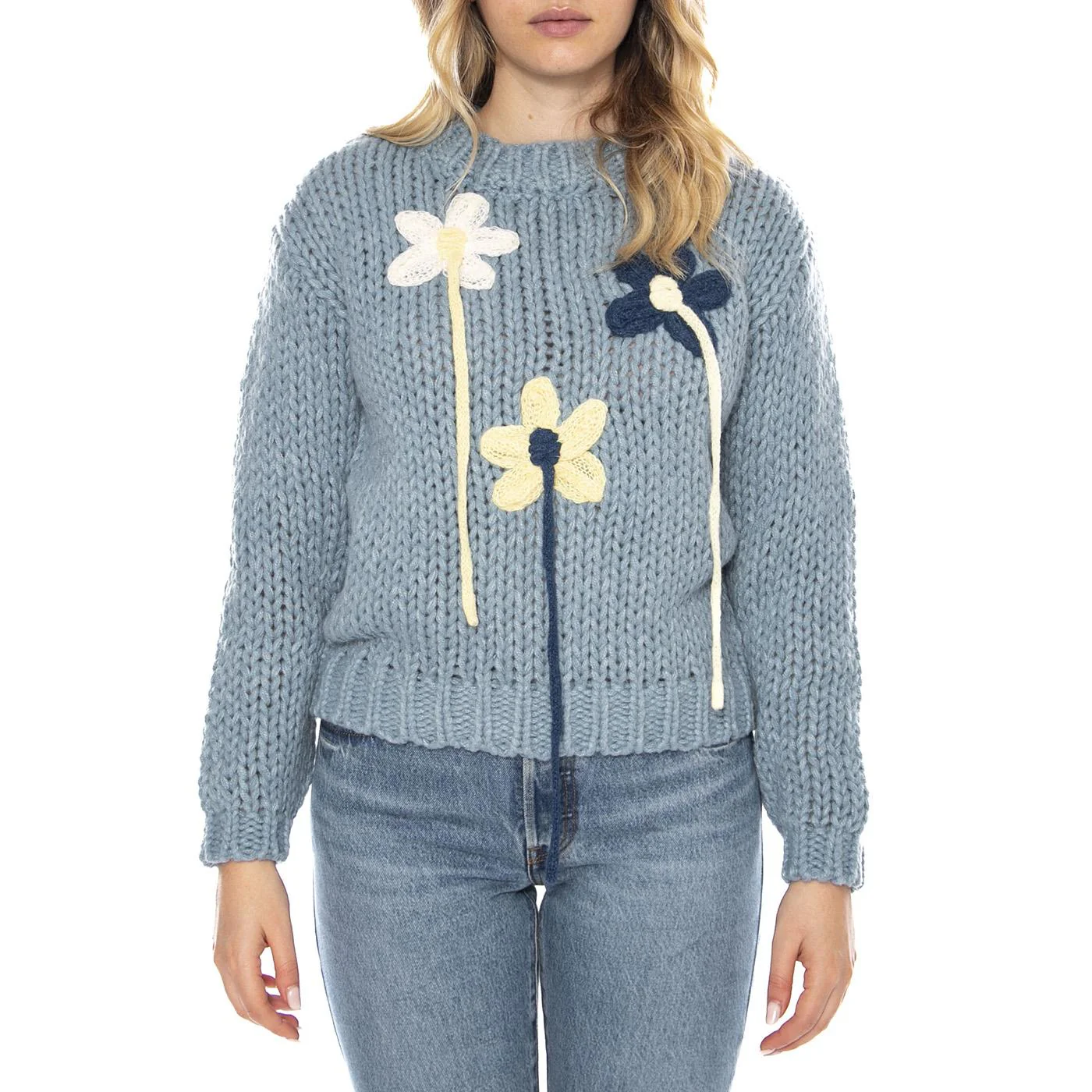 Sweaters 133 Retro Blue - Women's Blue Sweater MD'M - Image 2