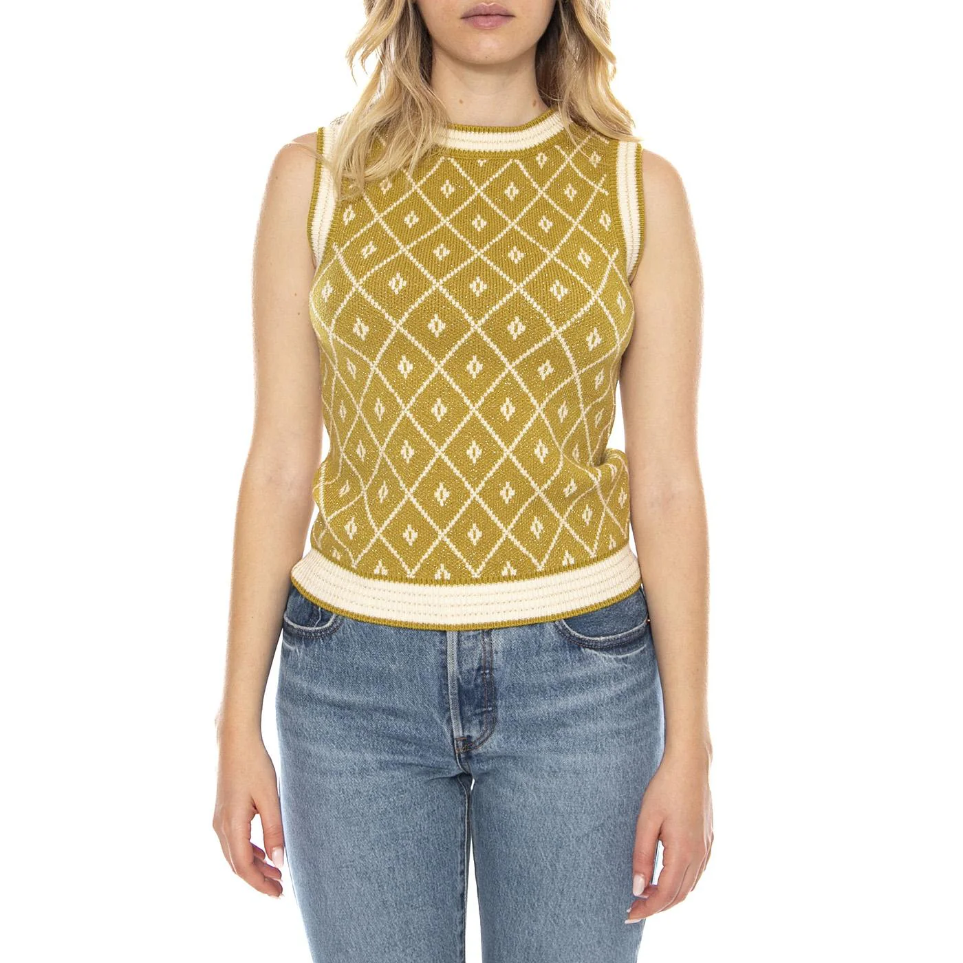 Sweaters 500 Oil Diamond - Women's Multicolored Sleeveless Vest MD'M - Image 2