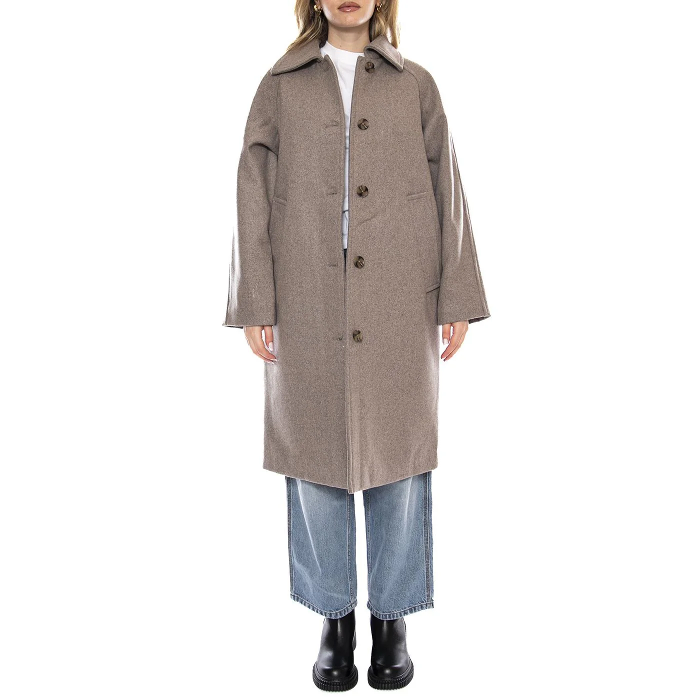 Hoshaa Pine Bark Melange -- Women's Multicolor Coat MINIMUM - Image 2