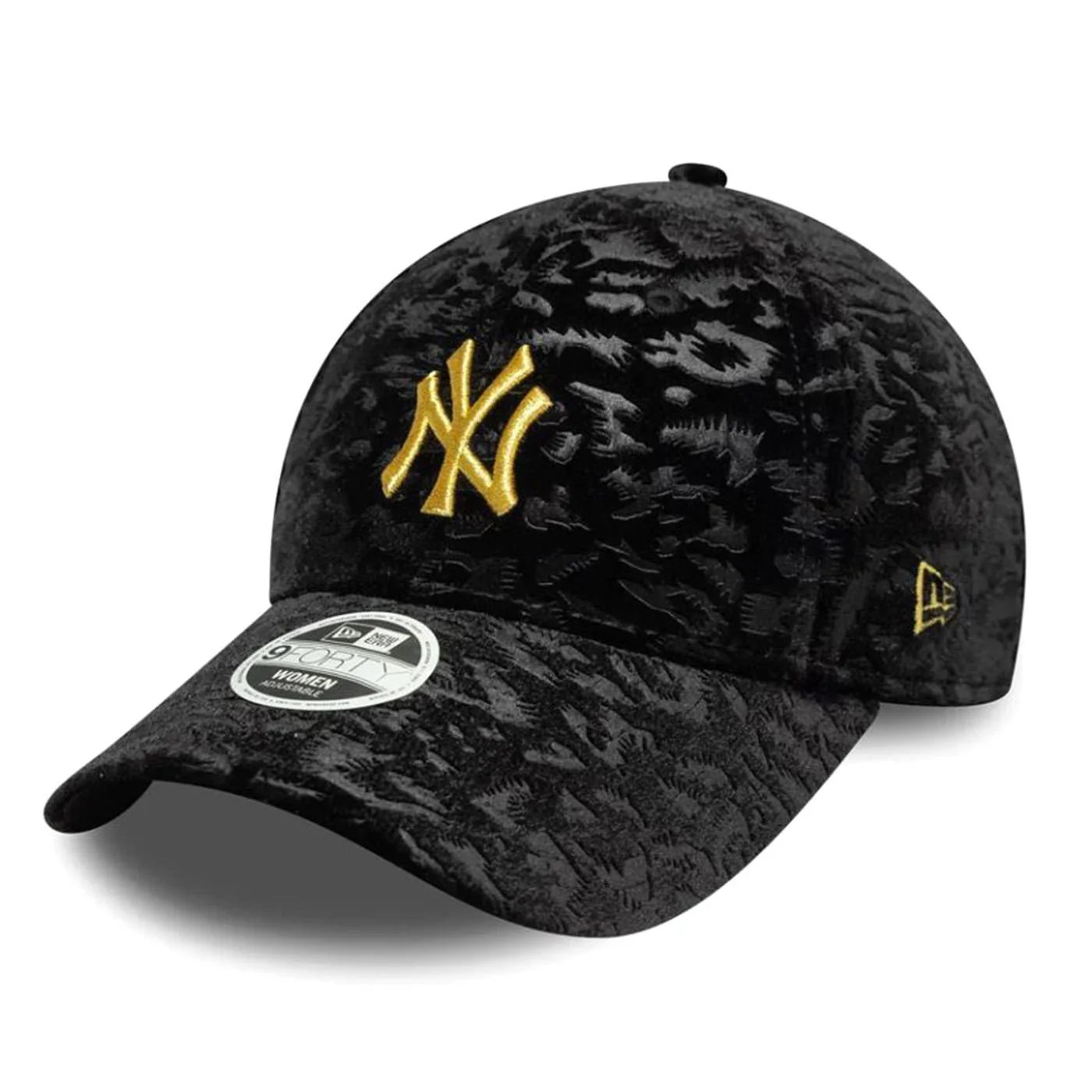 Female Leo Velour Metallic 9FORTY® New York Yankees Black - Black Visor Cap NEW ERA ACCESSORIES