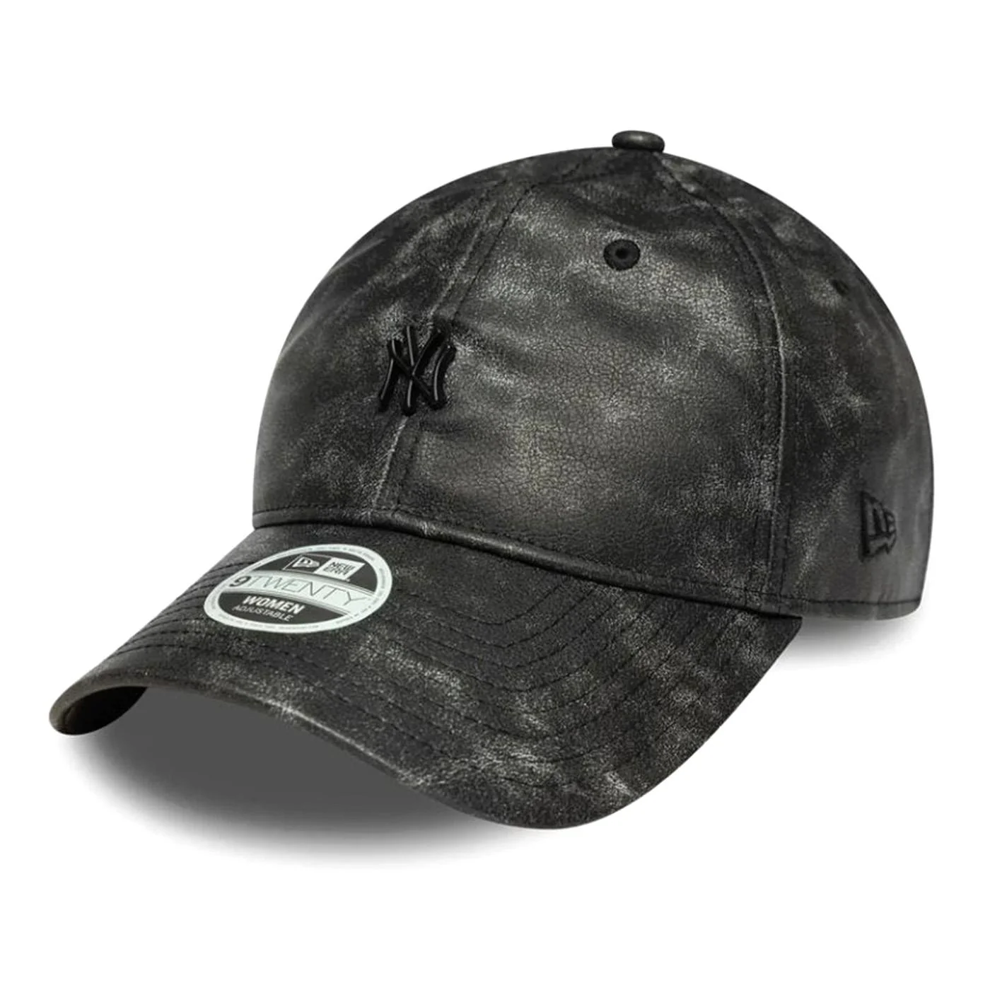 Female Worn PU 9Twenty® New York Yankees Black - Black Visor Cap NEW ERA ACCESSORIES