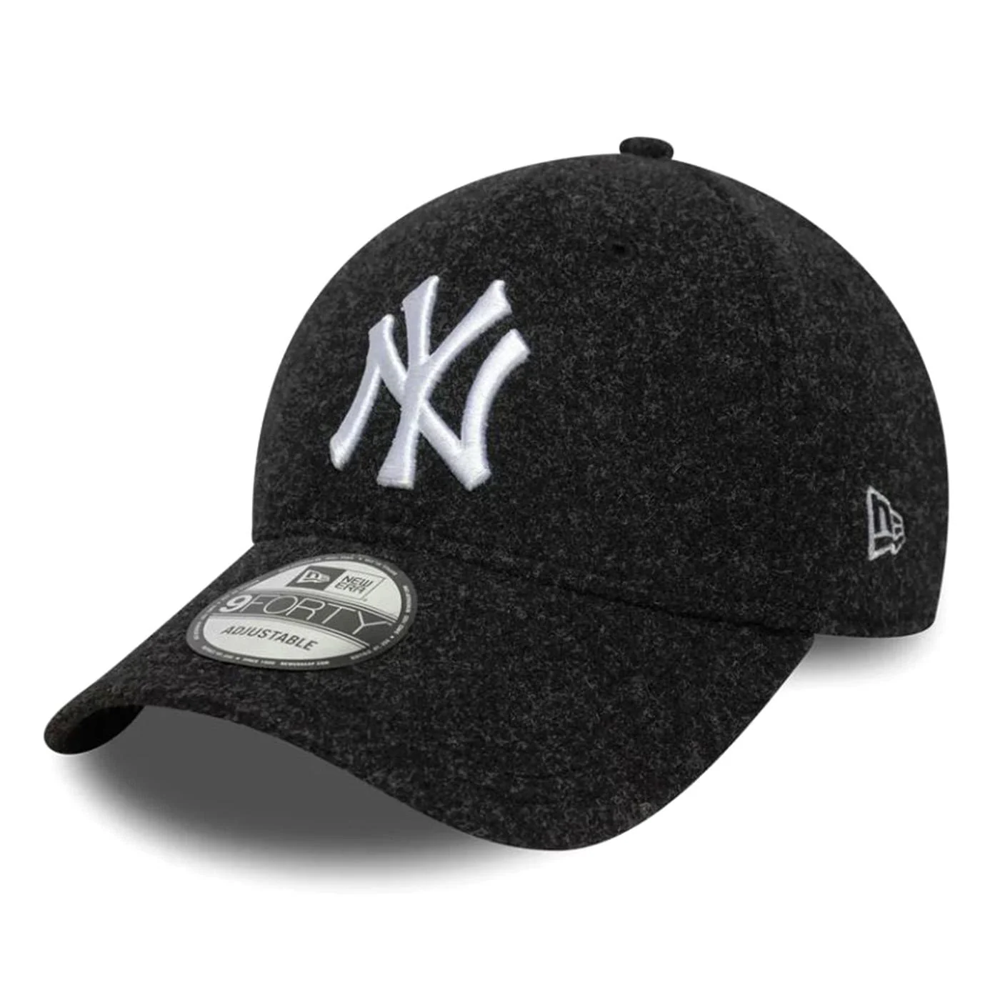 Melton Wool 9FORTY® New York Yankees Black / White - Men's Visor Cap Black / White NEW ERA ACCESSORIES
