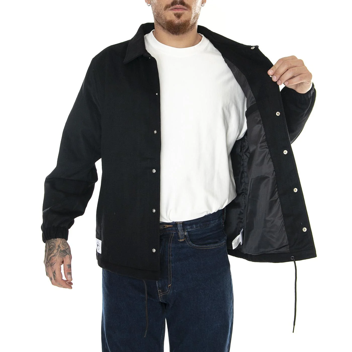 MLB Coaches Jacket Nevyan Black / White - Image 4