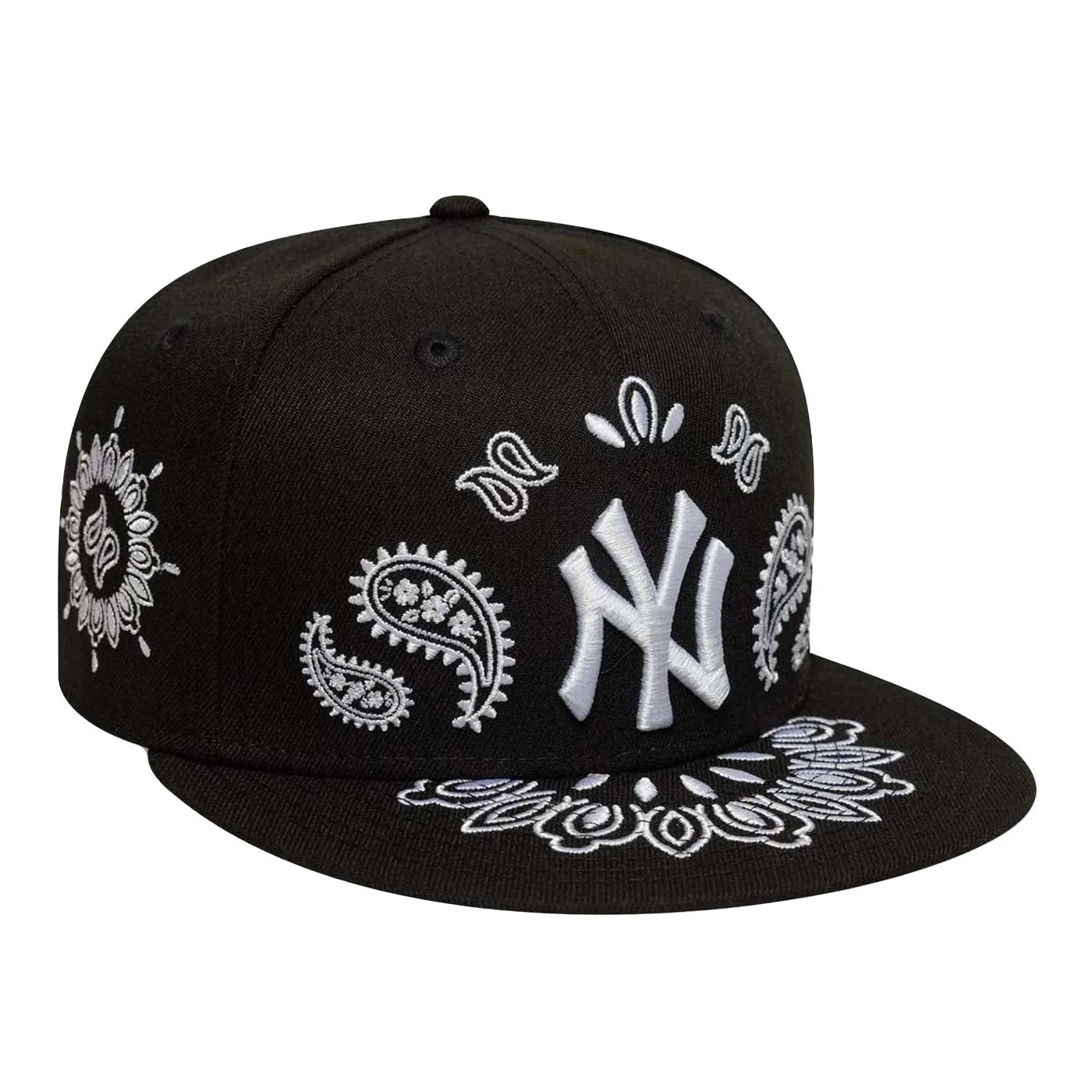 MLB Paisley 59FIifty Black New York Yankees - Black / White Visor Cap NEW ERA ACCESSORIES - Image 2