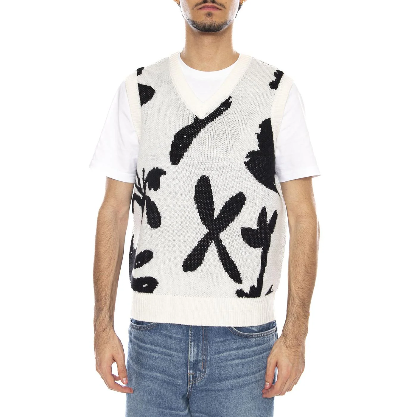 Amir Sweater Vest Unbleached Multi - Men's Sleeveless Jacket White / Multi Men OBEY - Image 2