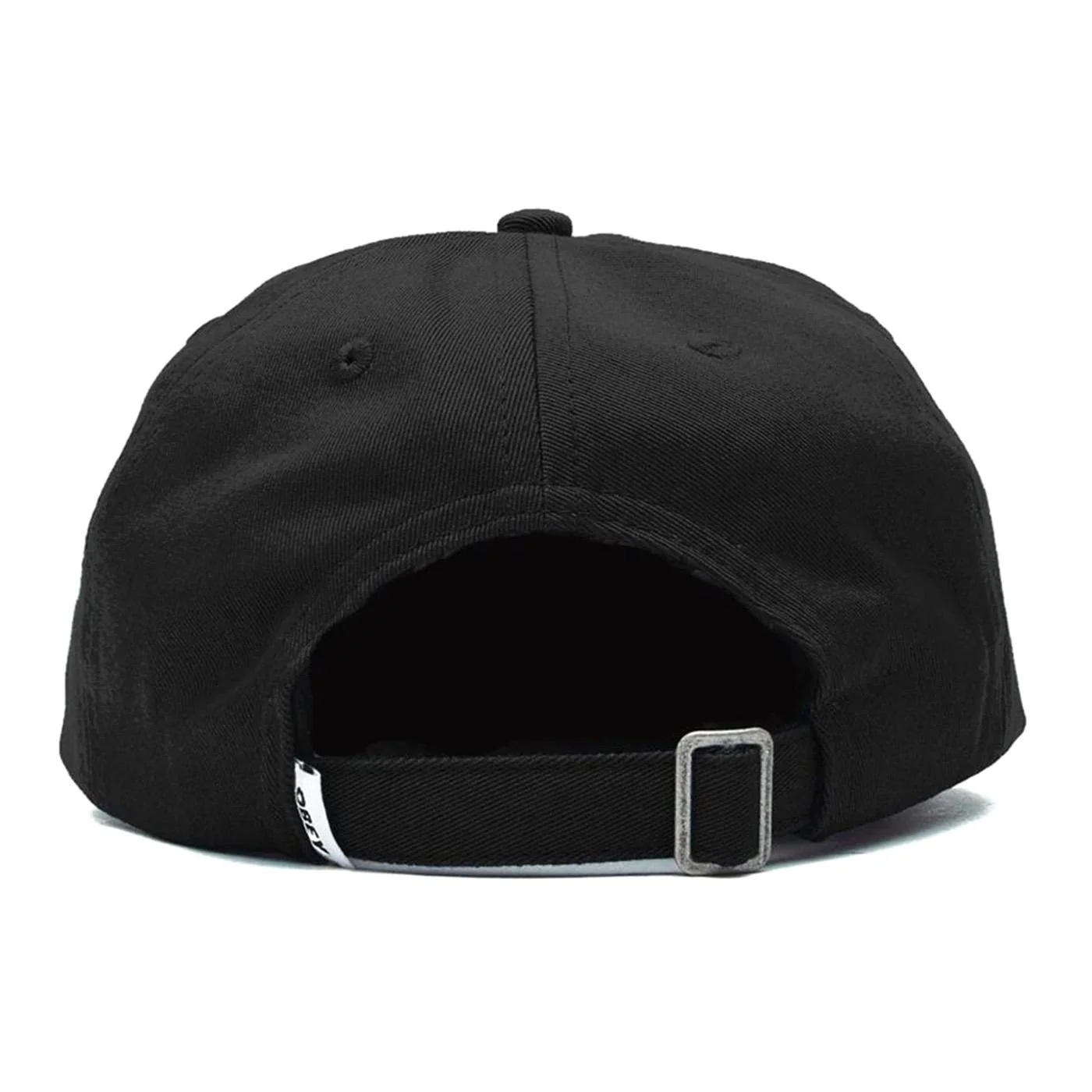 Bold Organic 6 Panel Strapback - Black Visor Cap OBEY ACCESSORIES - Image 2
