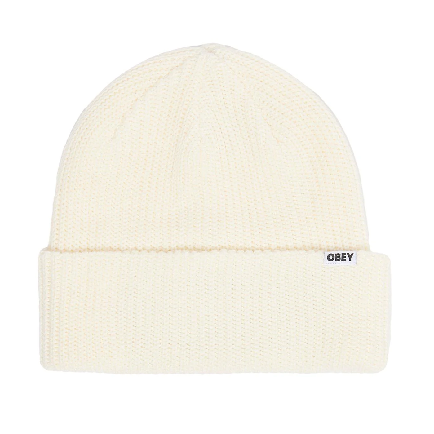 Bold Organic Beanie Unbleached - Men's White Knit Hat OBEY