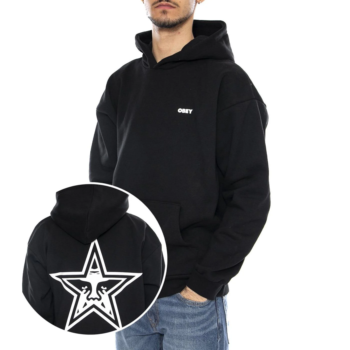 Bold Star Extra Heavy Hoof Fleece - Men's Hoodie Black OBEY