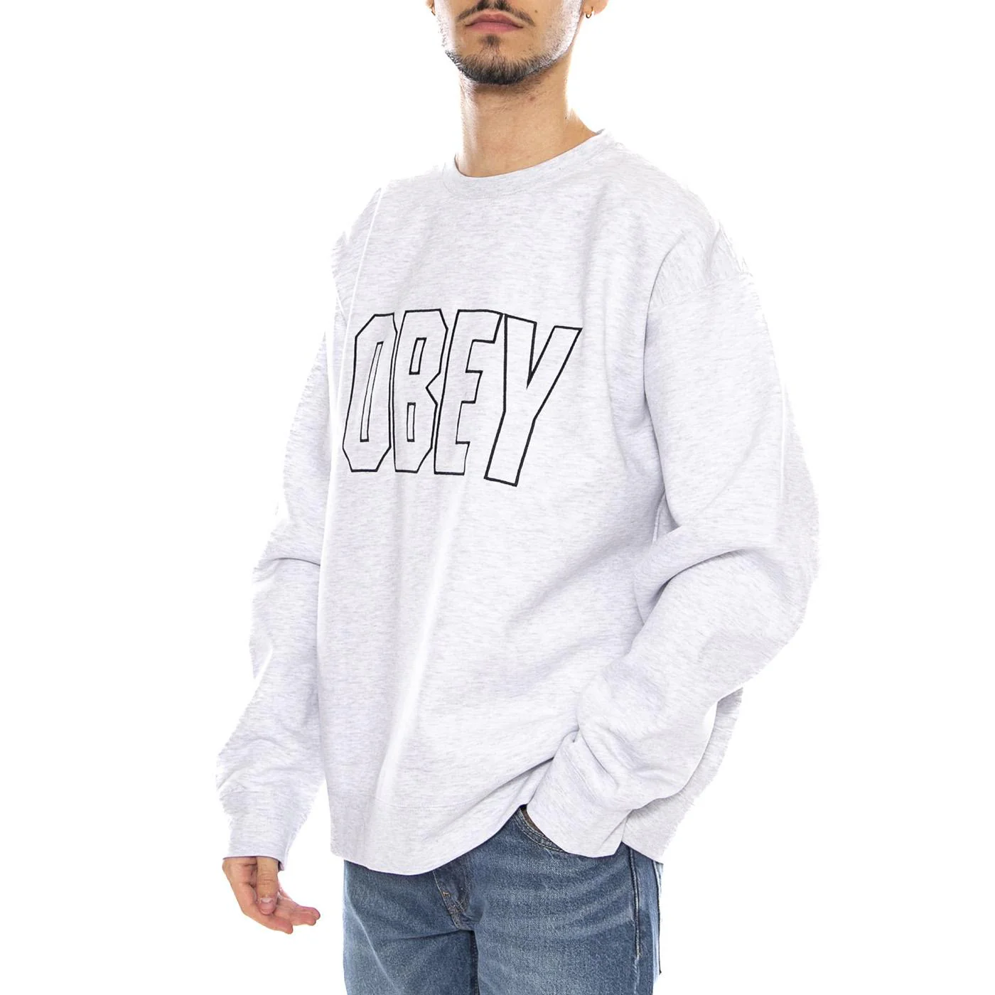 Digable Crew Fleece Ash Grey -- Men's Crewneck Sweatshirt Grey Men OBEY