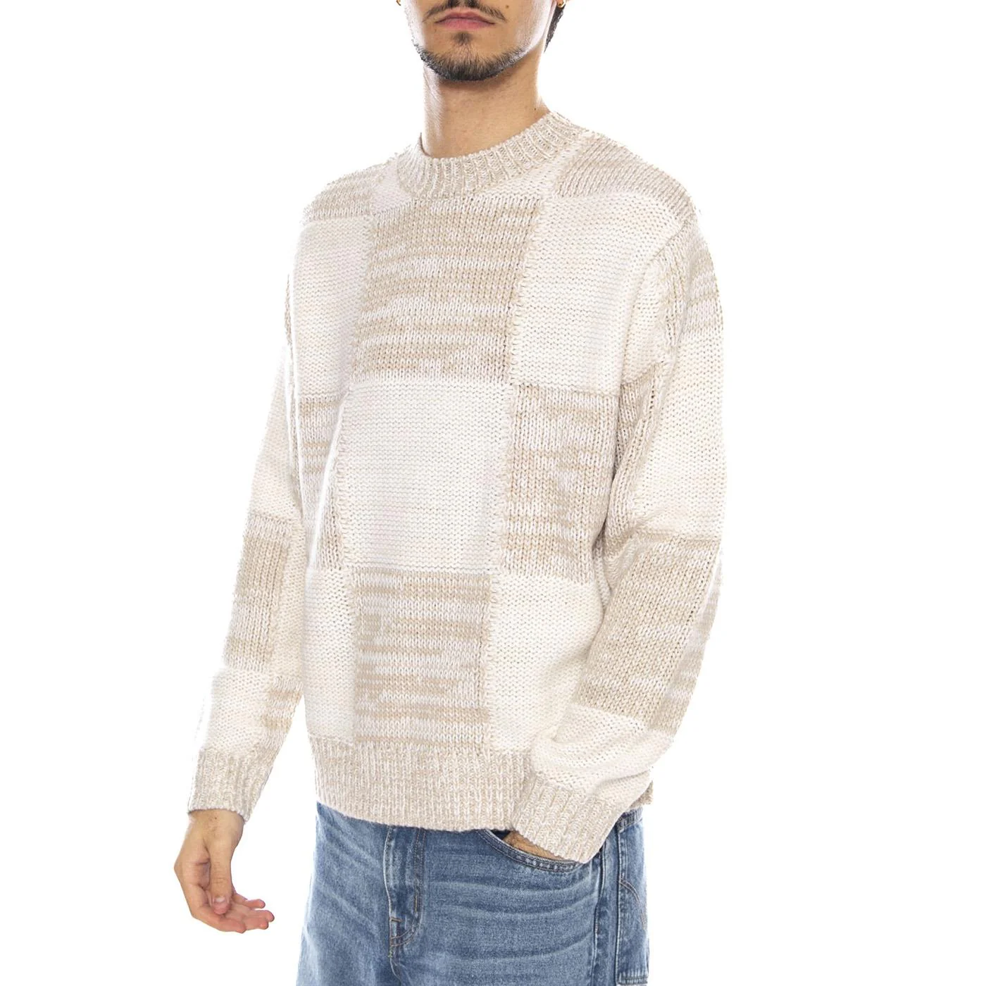 Dominic Sweater Silver Grey Multi - Men's Crew Neck Sweater Multicolor Men OBEY