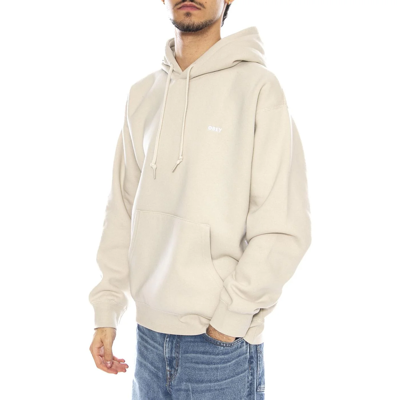 Established Works Bold Hood II Fleece Moonstruck - Men's Hoodie Beige Men OBEY