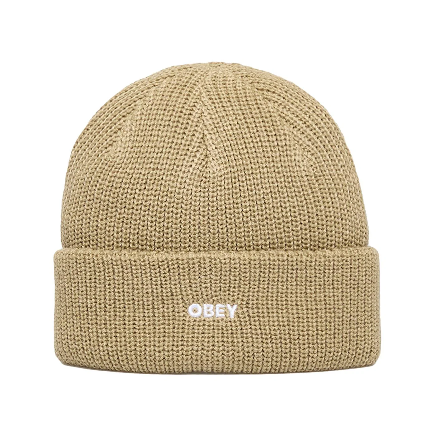 OBEY Future Beanie Khaki - Men's Beige Ribbed Knit Hat