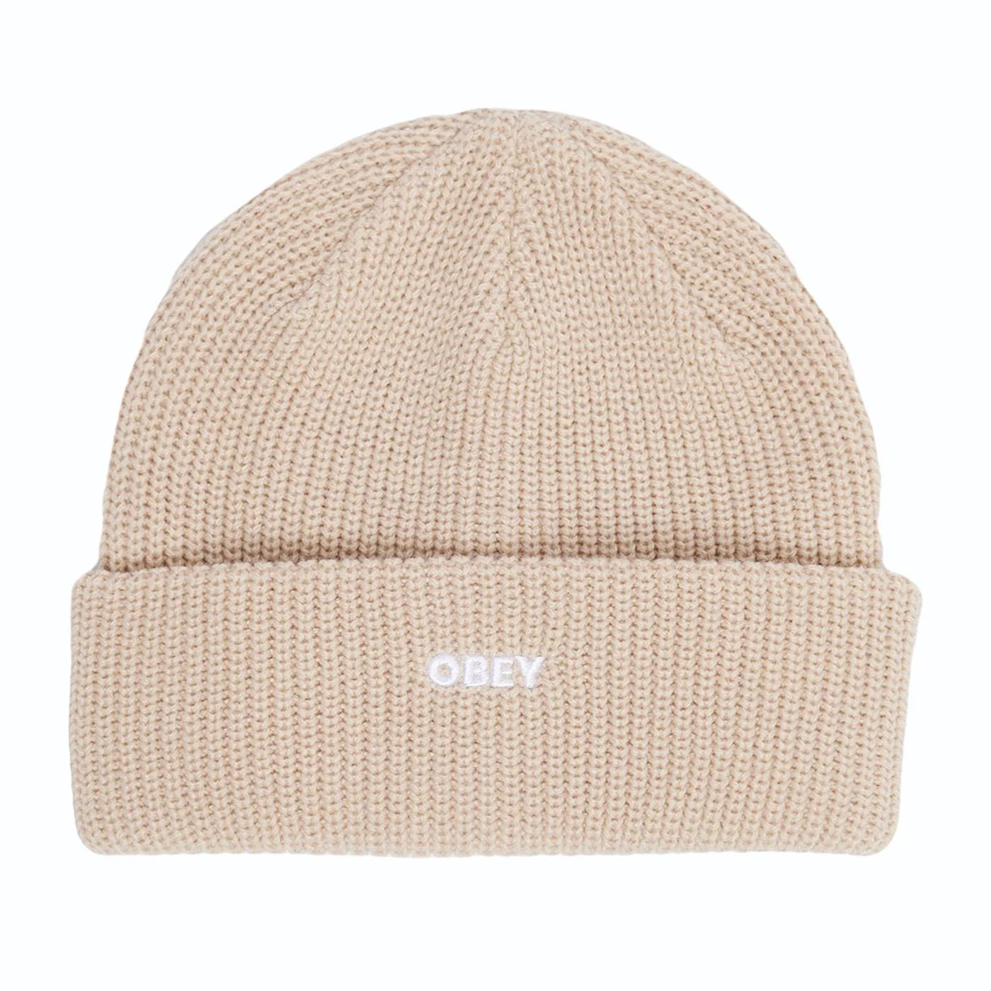 Future Beanie Silver Grey - Beige Knit Hat OBEY ACCESSORIES