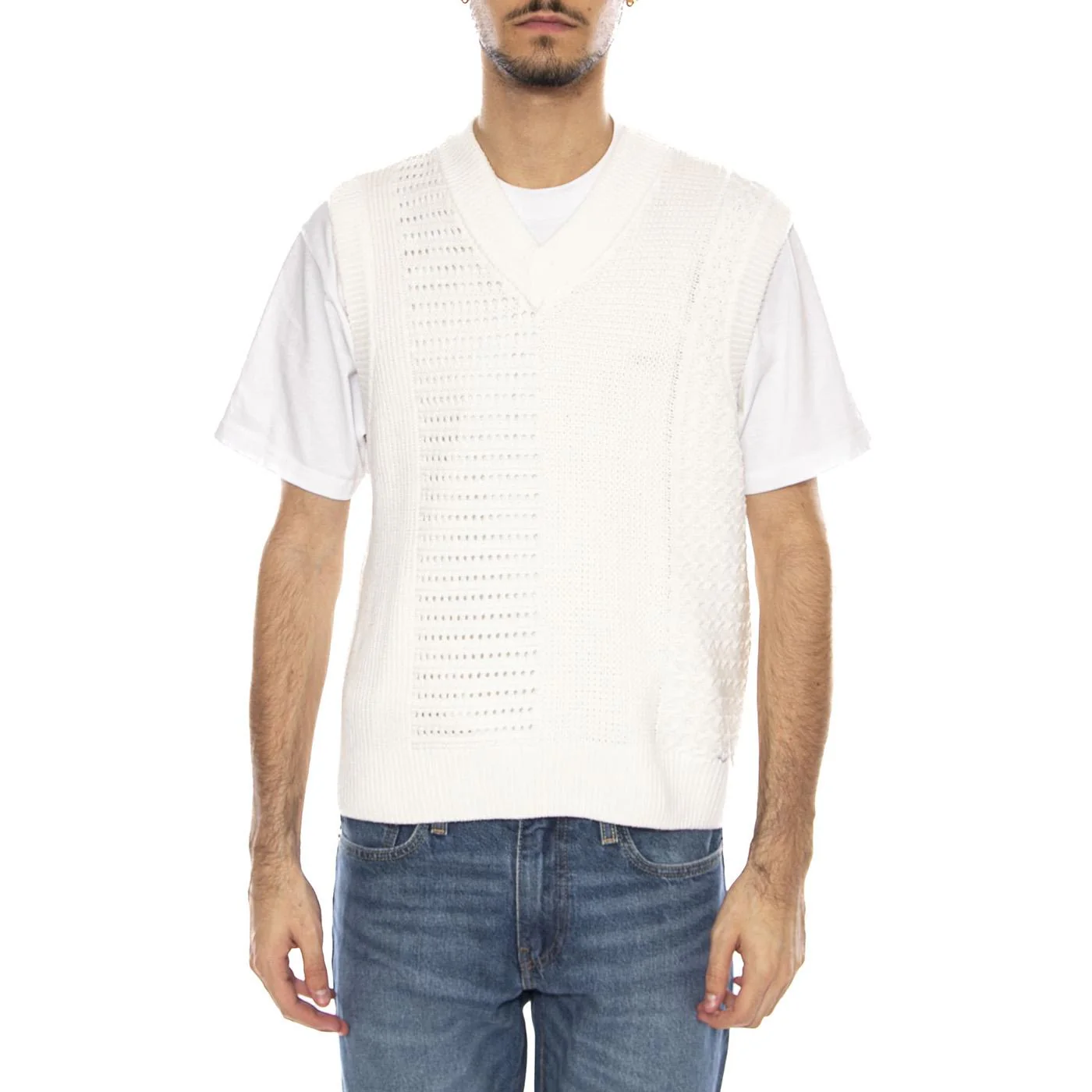 Garret Sweater Vest Cream -- Men's Gilet Cream Men OBEY - Image 2