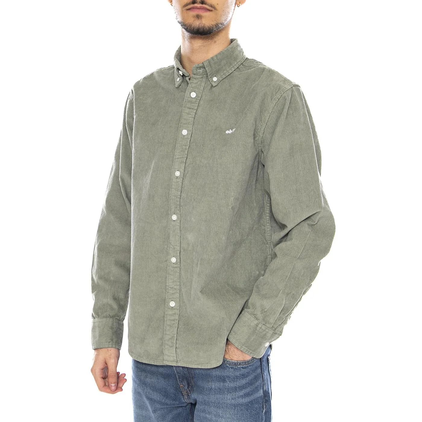 Grafton Cord Woven -- Men's Long Sleeve Shirt Velvet Laurel Wreath Men OBEY