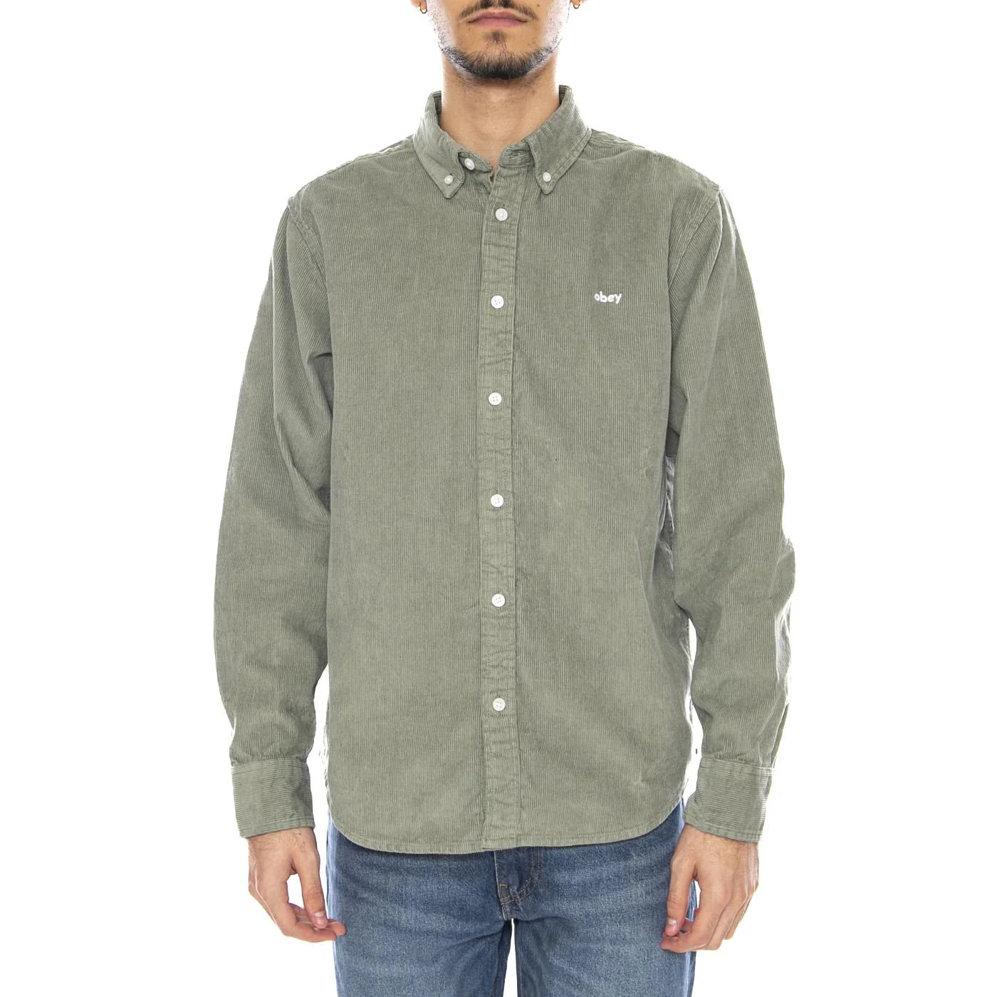 Grafton Cord Woven -- Men's Long Sleeve Shirt Velvet Laurel Wreath Men OBEY - Image 2