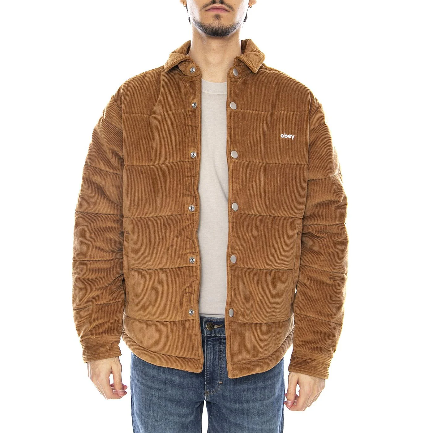 Grand Cord Shirt Jacket Brown - Men's Jacket Brown OBEY - Image 2