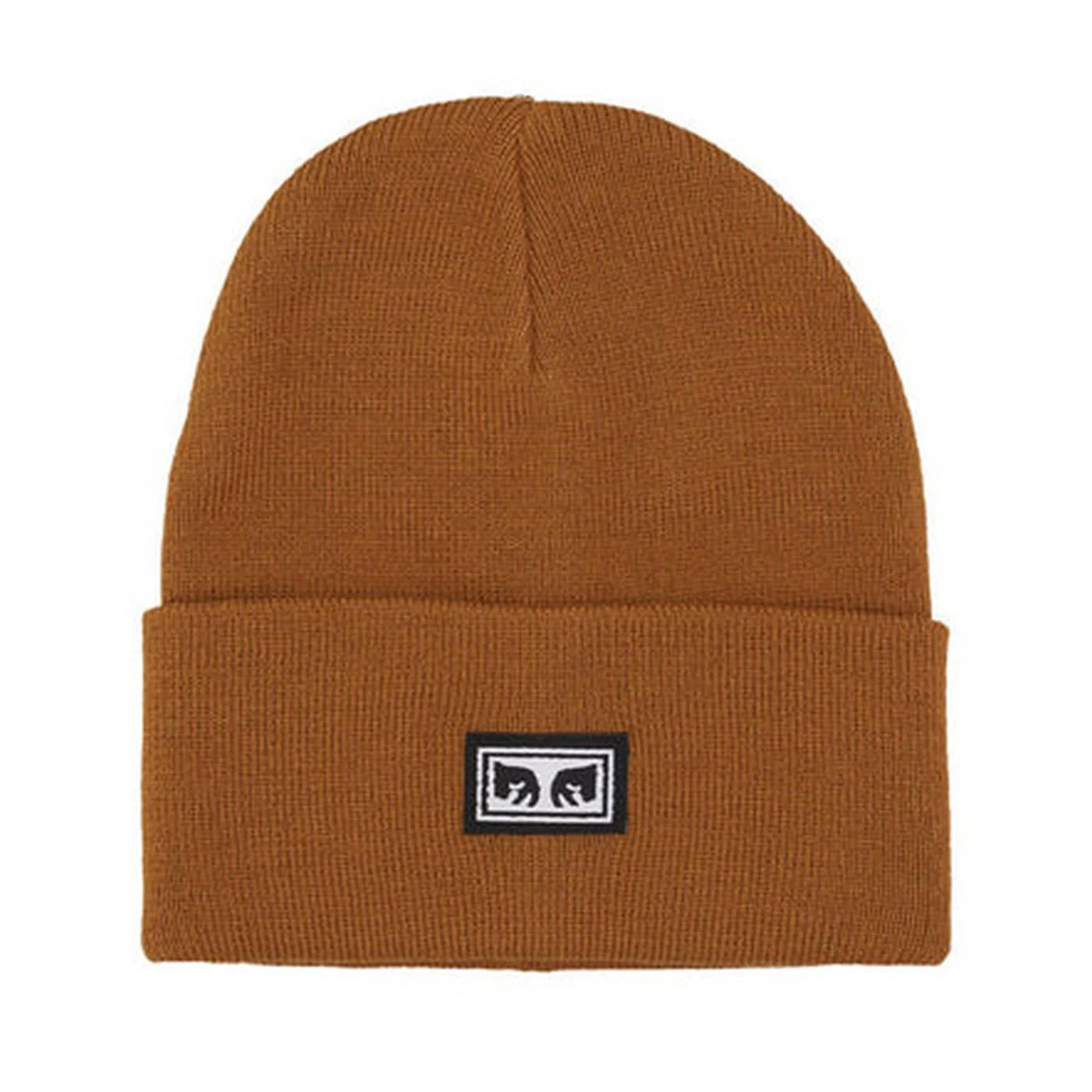 Icon Eyes Beanie Rubber - Brown Knitted Hat OBEY ACCESSORIES