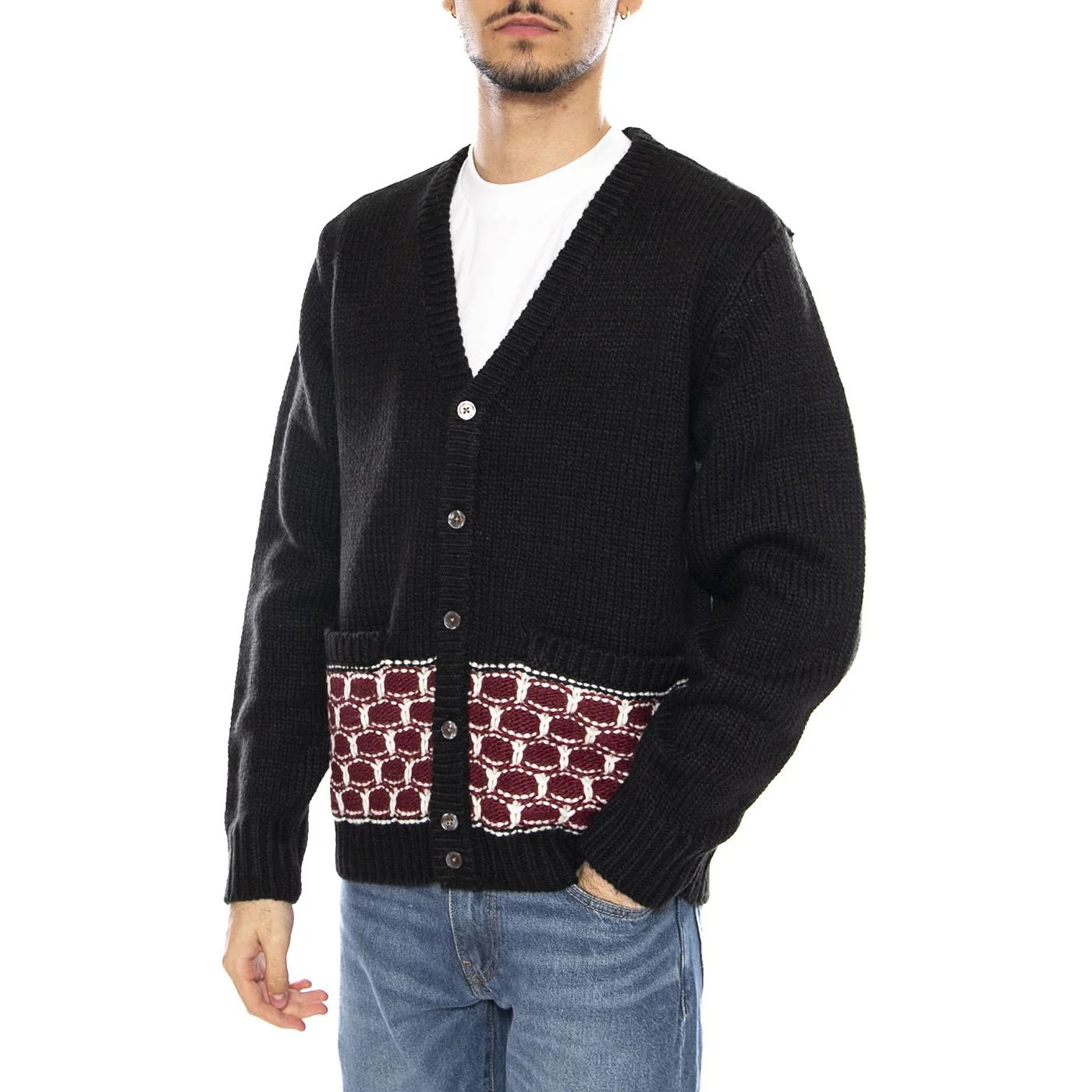 Kei Cardigan Black / Multi -- Men's Cardigan Black / Multicolor Men OBEY