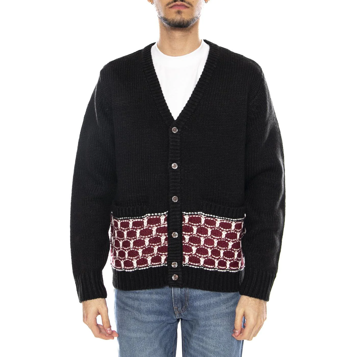 Kei Cardigan Black / Multi -- Men's Cardigan Black / Multicolor Men OBEY - Image 2