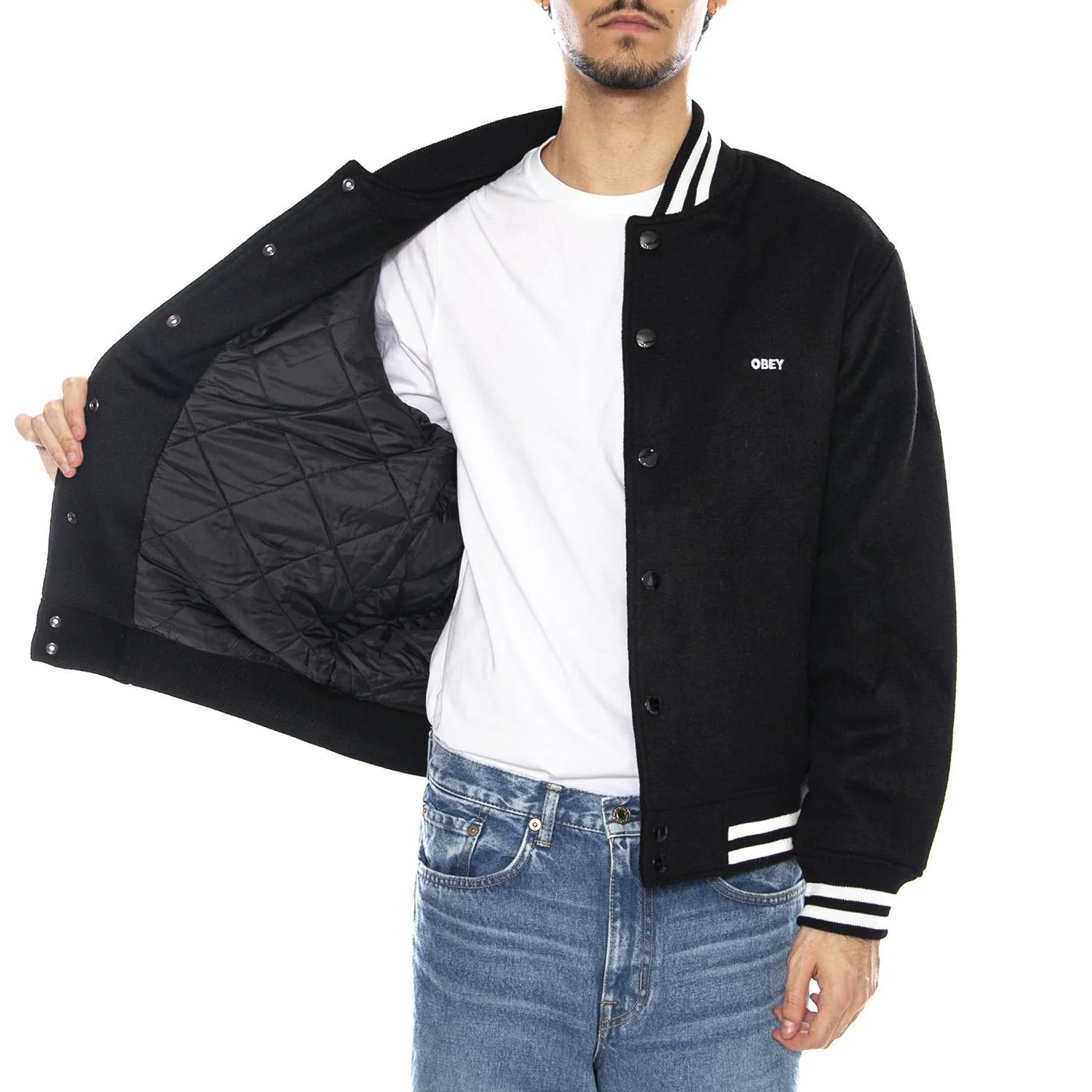 League Icon Jacket - Black Men's Jacket OBEY - Image 4