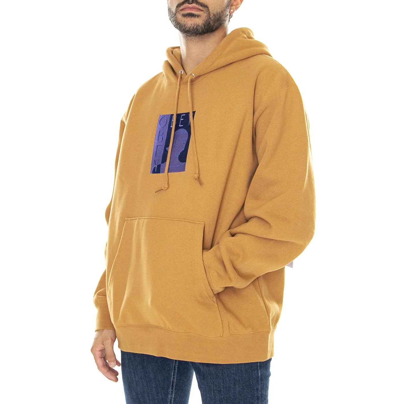 Mens Obey Rio Hood Fleece Brown Sugar Sweatshirt