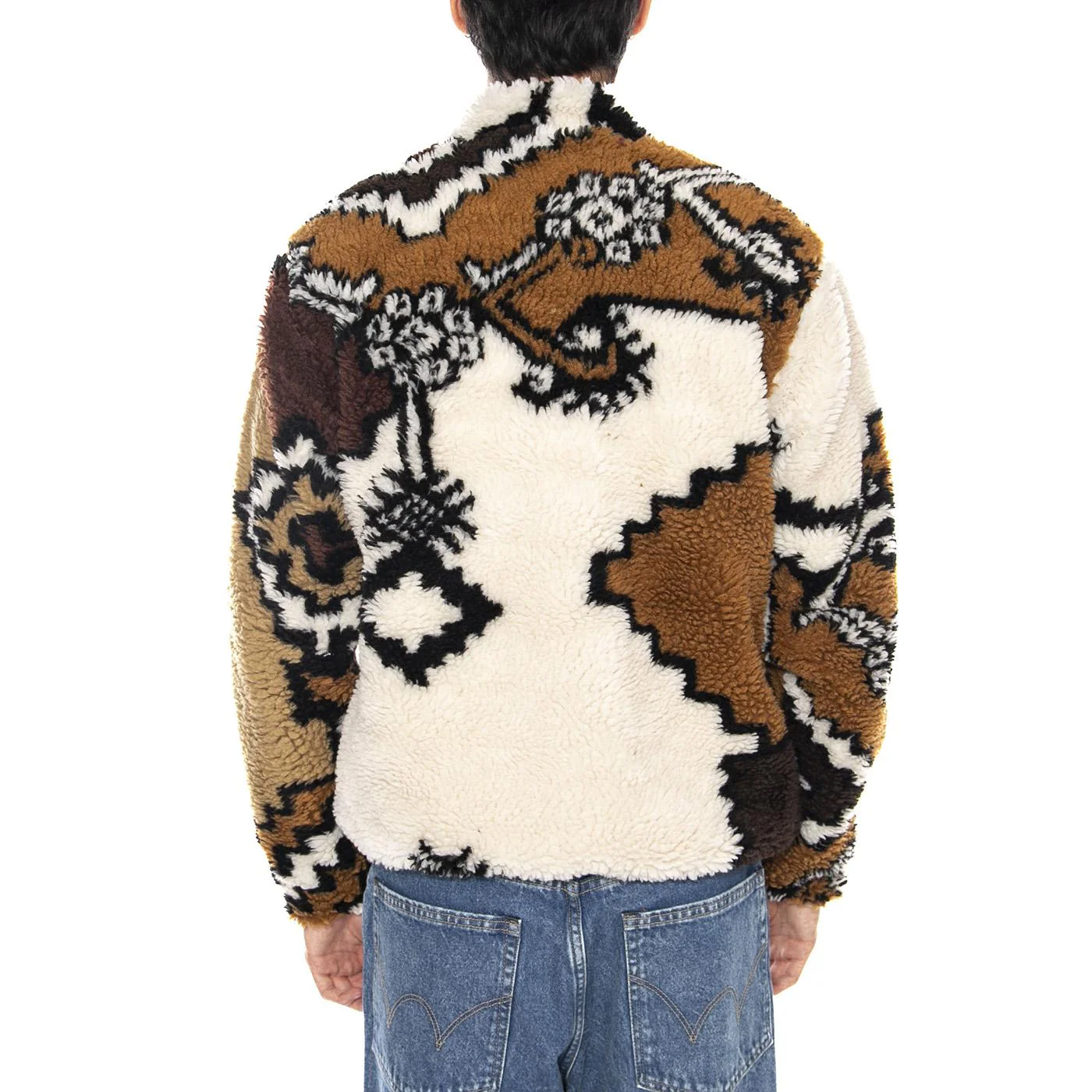 Moroccan Rug Sherpa Jacket Brown Multi - Men's Multicolor Jacket OBEY - Image 3