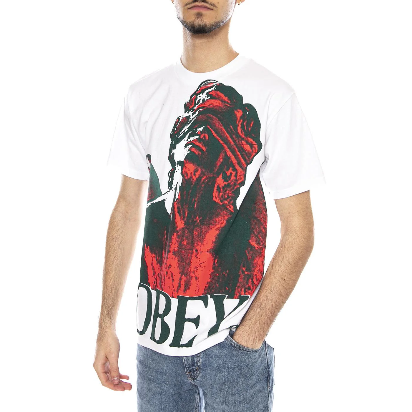 Obey Blindfold Tee -- Men's Crew Neck T-Shirt White Men OBEY
