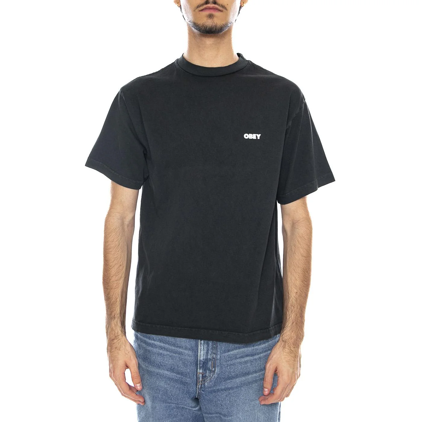 OBEY Bold Icon Face Tee Pigment Vintage White - Men's Crew Neck T-Shirt Black Men's OBEY - Image 2