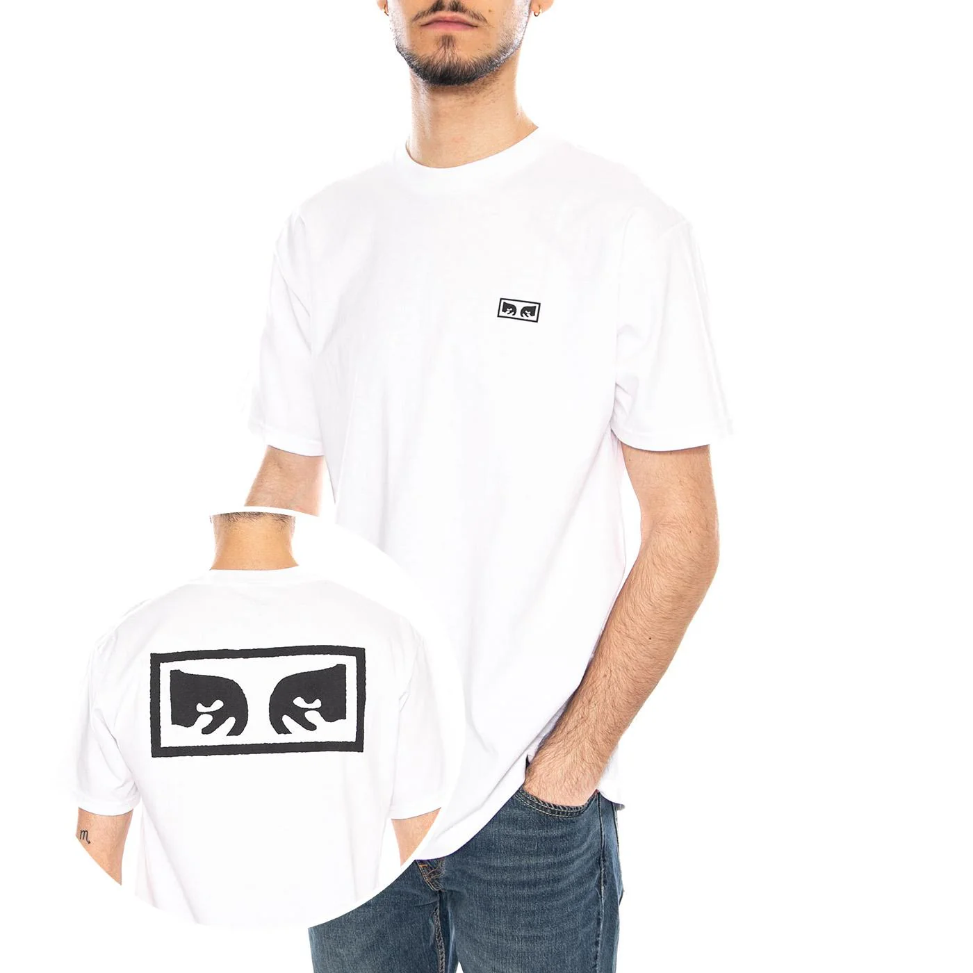 OBEY Eyes 3 Tee White - Men's Crew Neck T-Shirt White Men OBEY