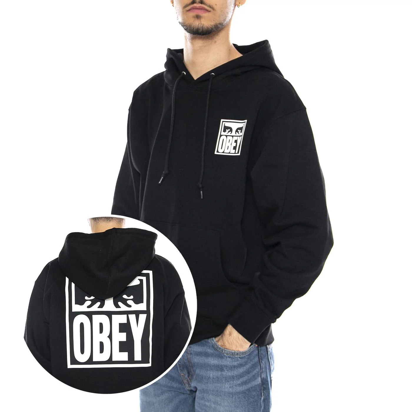 Obey Eyes Icon 2 Fleece Black -- Men's Black Hoodie OBEY