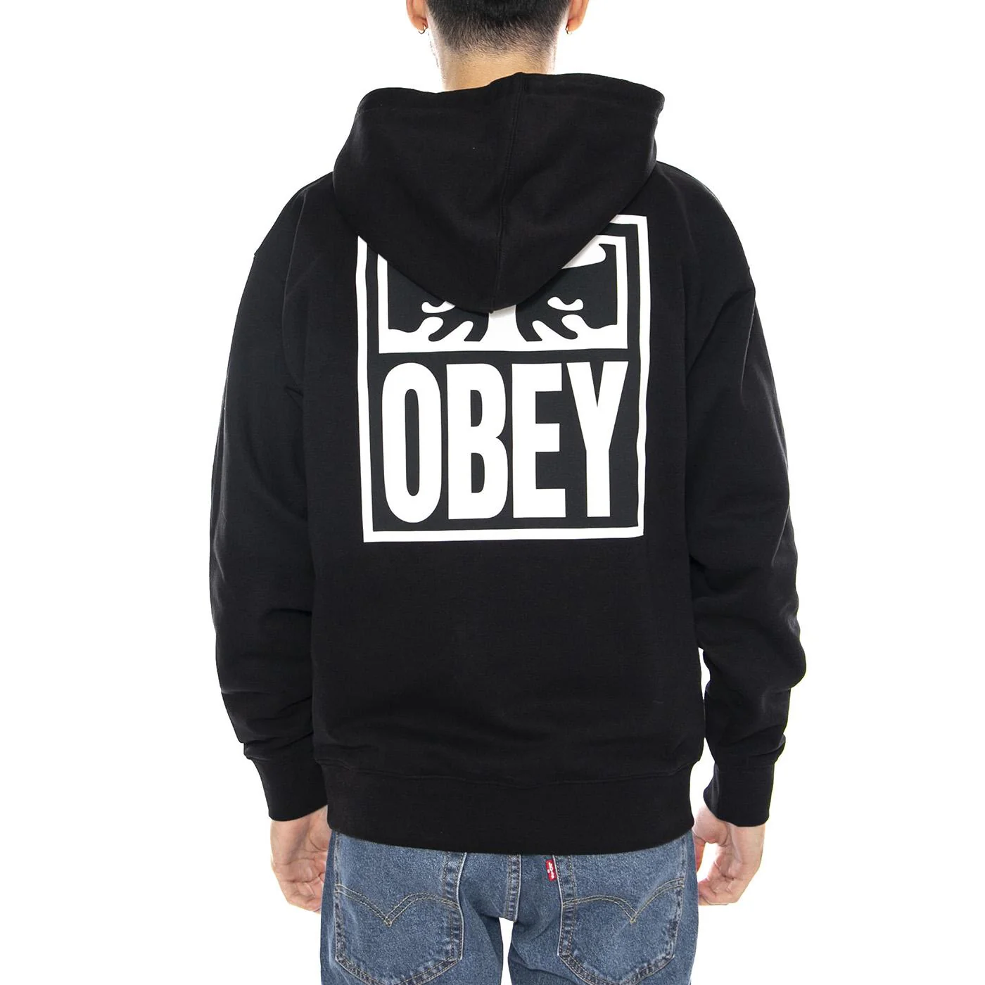 Obey Eyes Icon 2 Fleece Black -- Men's Black Hoodie OBEY - Image 3