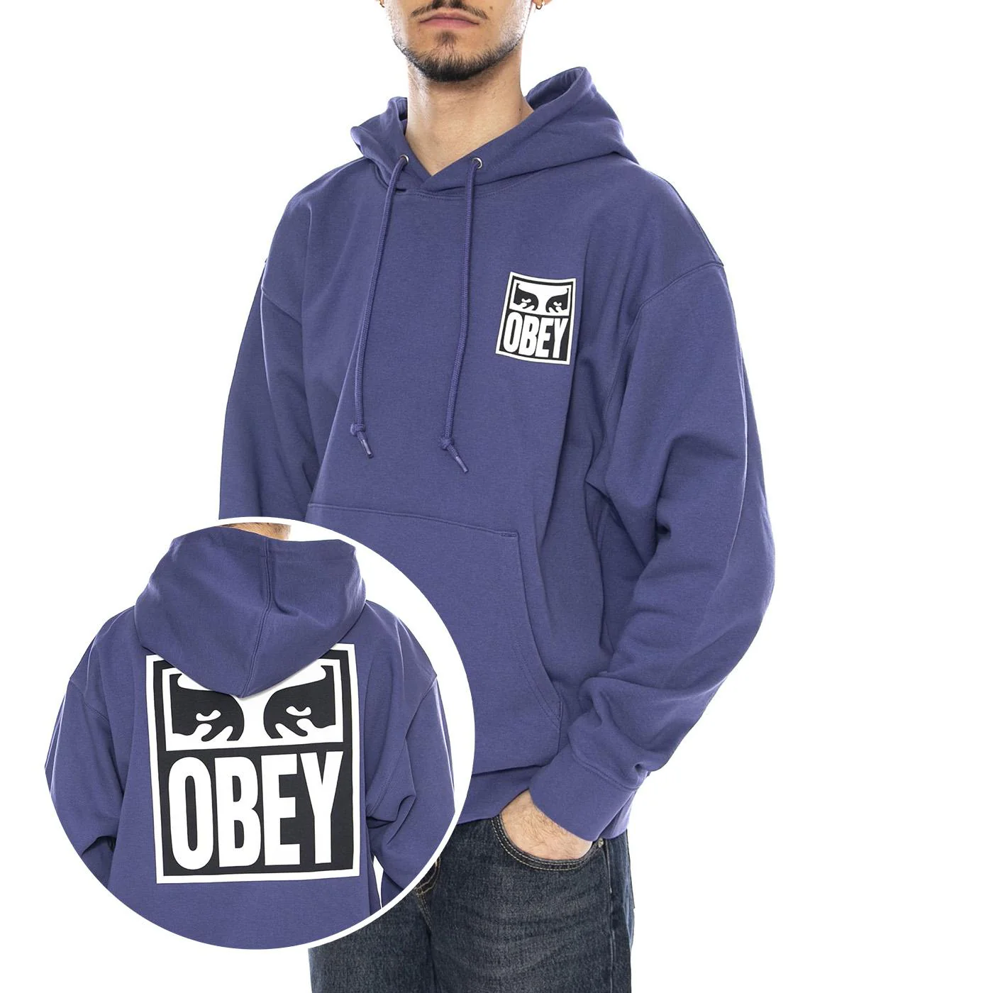 Obey Eyes Icon 2 Fleece -- Men's Skipper Blue Sweatshirt OBEY