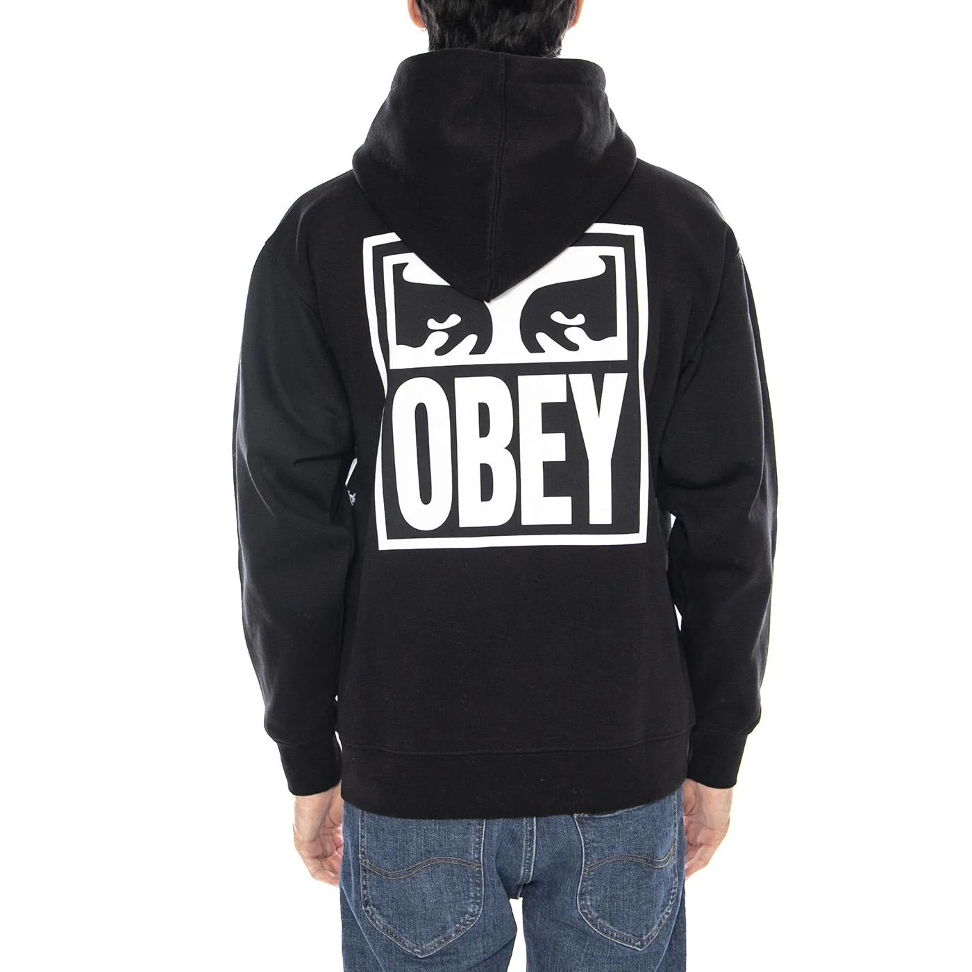 Obey Eyes Icon Hood Fleece Black - Men's Black Hoodie OBEY - Image 3