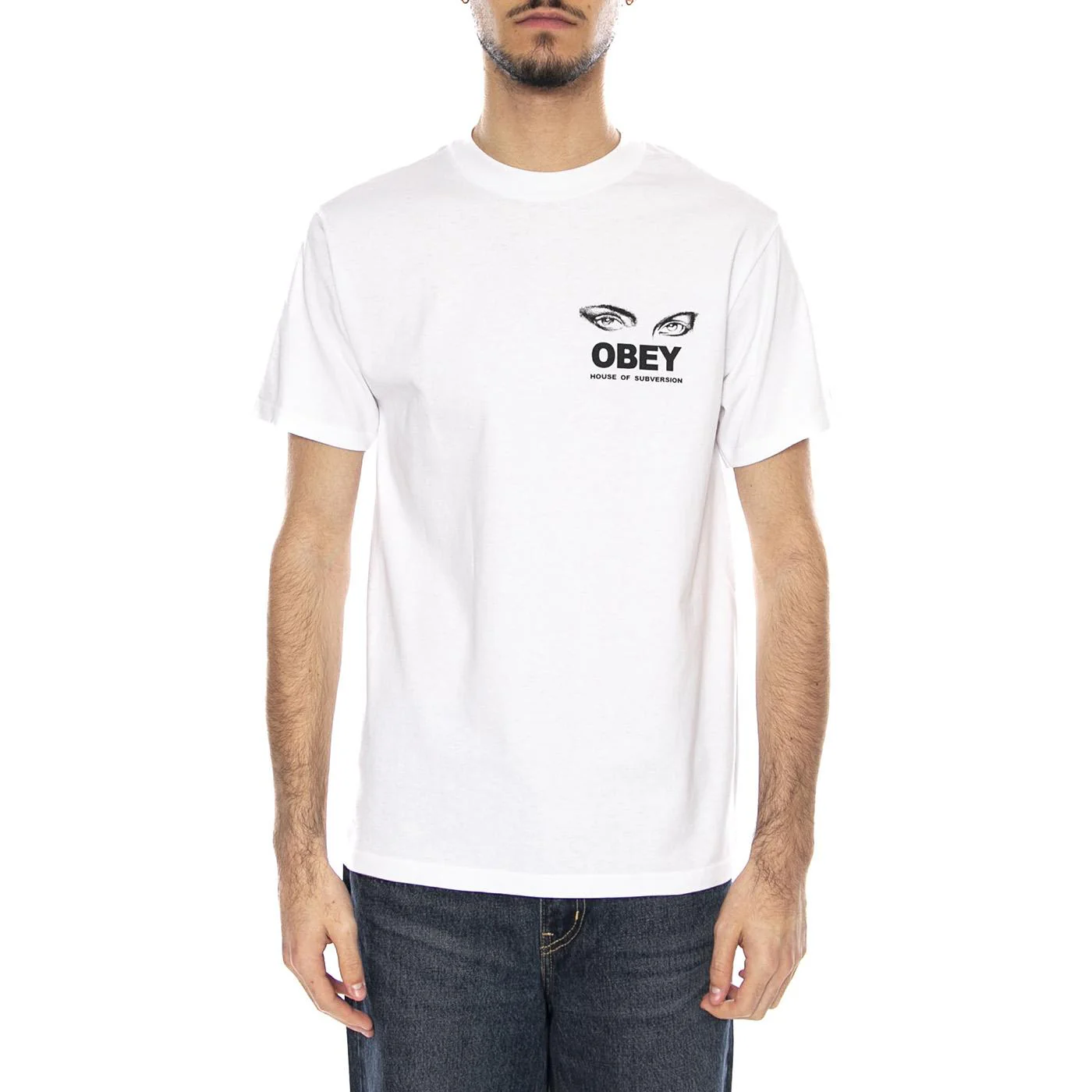 Obey Face of Subversion T-Shirt -- Men's White T-Shirt OBEY - Image 2