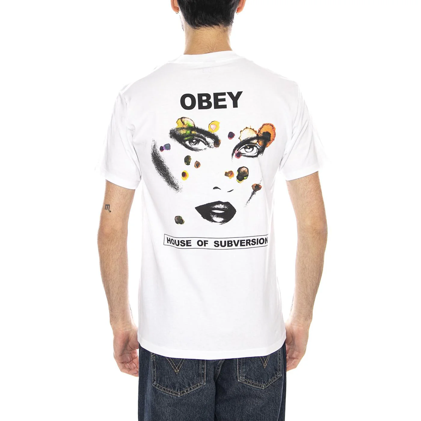 Obey Face of Subversion T-Shirt -- Men's White T-Shirt OBEY - Image 3