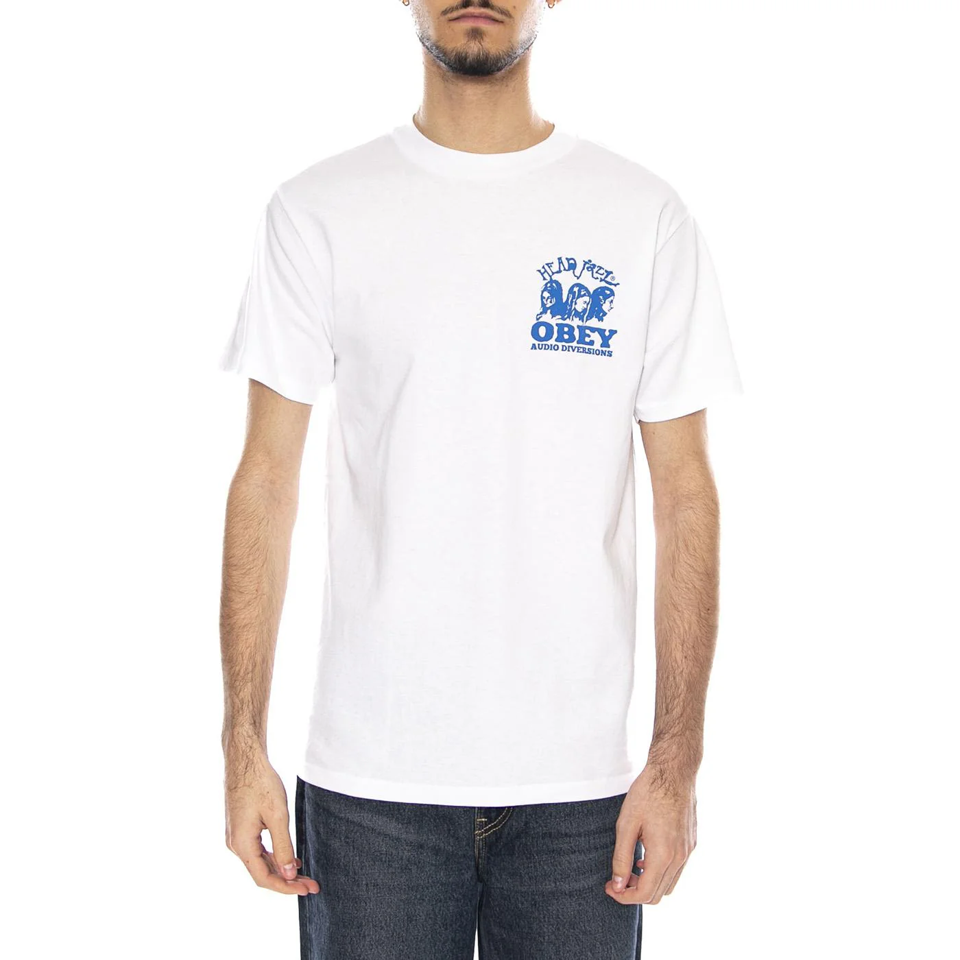 Obey Head Jazz 2 T-Shirt -- Men's White T-Shirt OBEY - Image 2