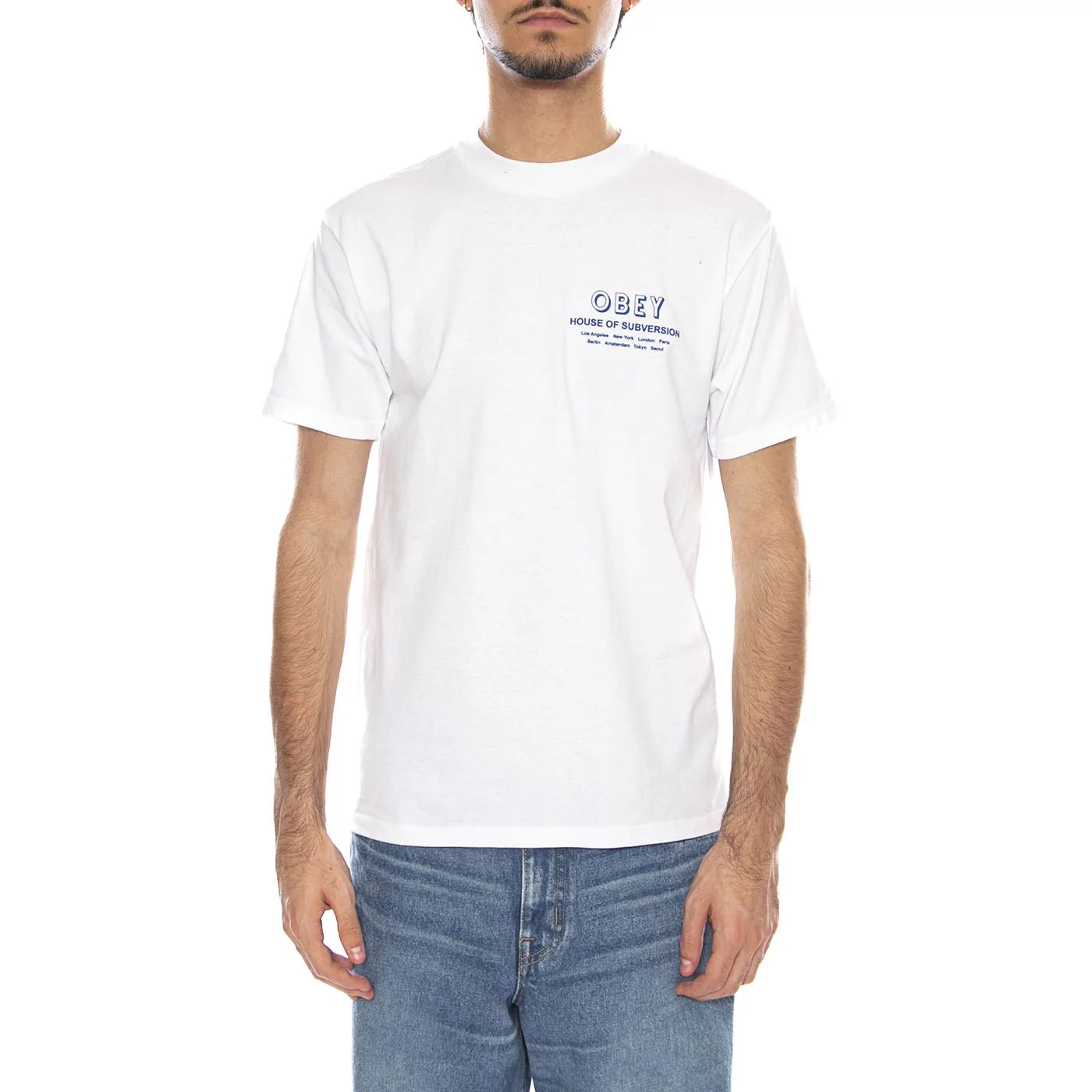 OBEY House Of Subversion White - Men's Crew Neck T-Shirt White Men's OBEY - Image 2