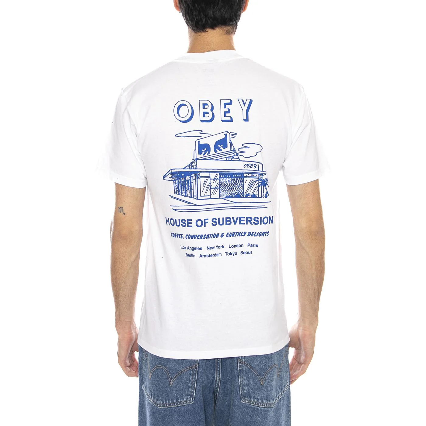 OBEY House Of Subversion White - Men's Crew Neck T-Shirt White Men's OBEY - Image 3