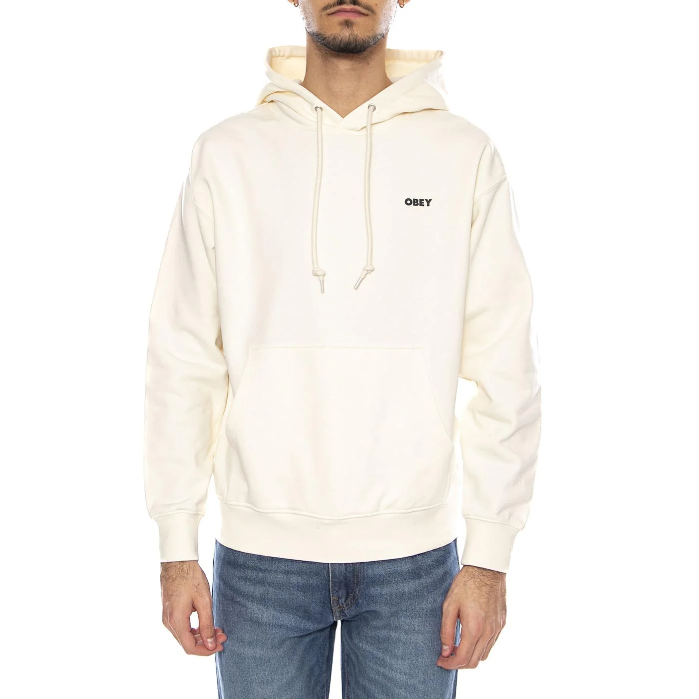 OBEY ICON STENCIL FLAME FLEECE - Men's White Hoodie  Men OBEY - Image 2
