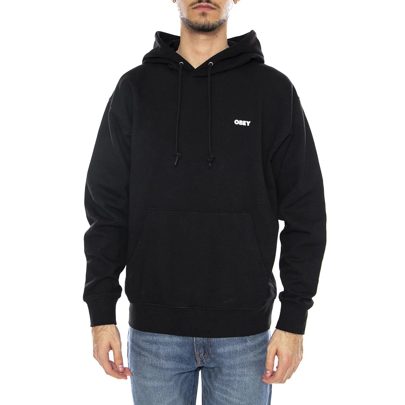 Obey Icon Stencil Flame Fleece -- Black Men's Hoodie OBEY - Image 2