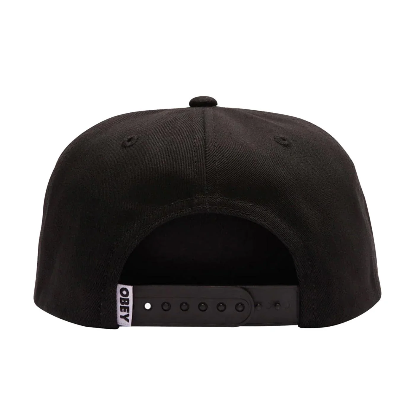 OBEY Lowercase 5 Panel Snapback Black - Men's Black Visor Cap OBEY - Image 2
