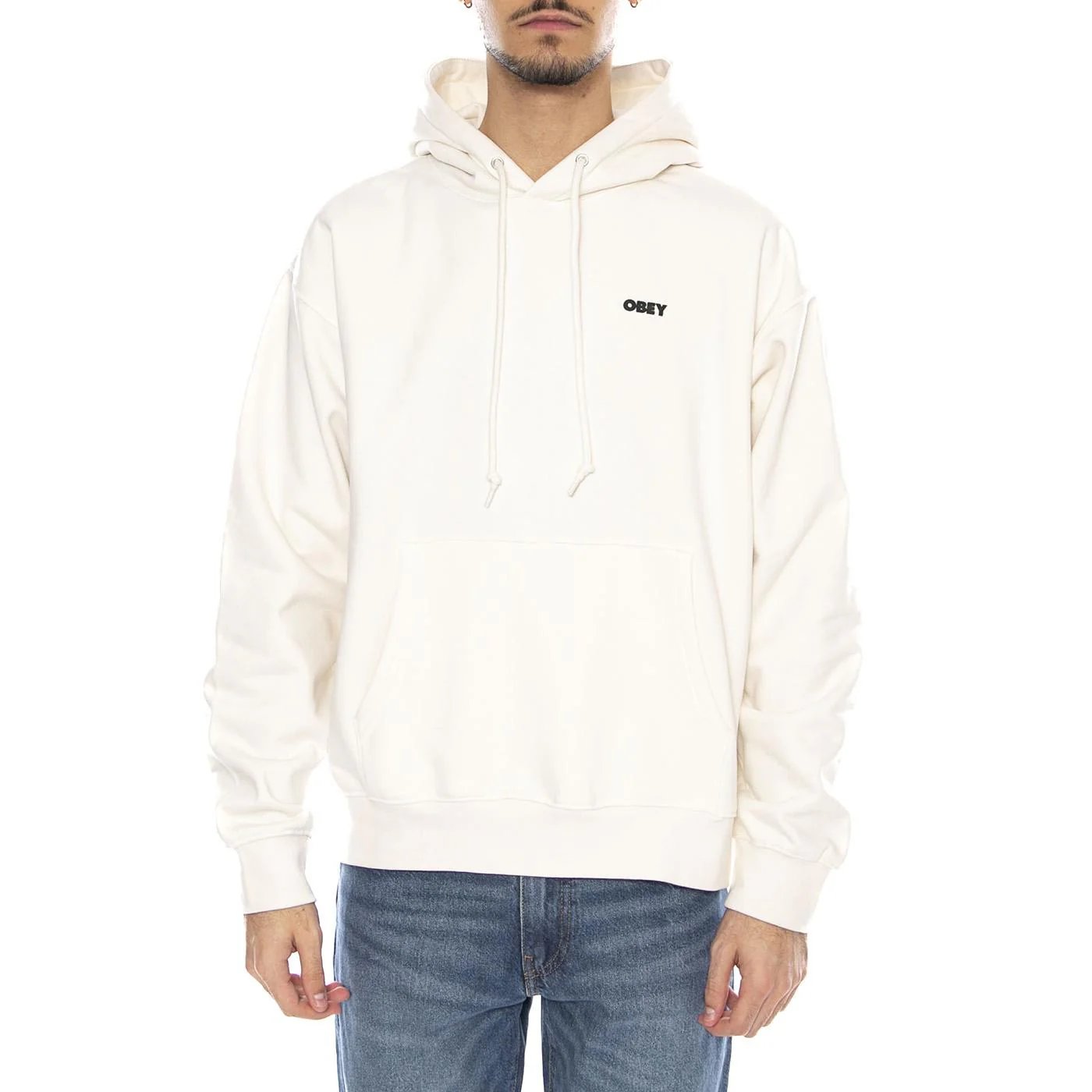 OBEY Quarter Icon Fleece -- Men's Hoodie Beige / Moonstruck Men OBEY - Image 2