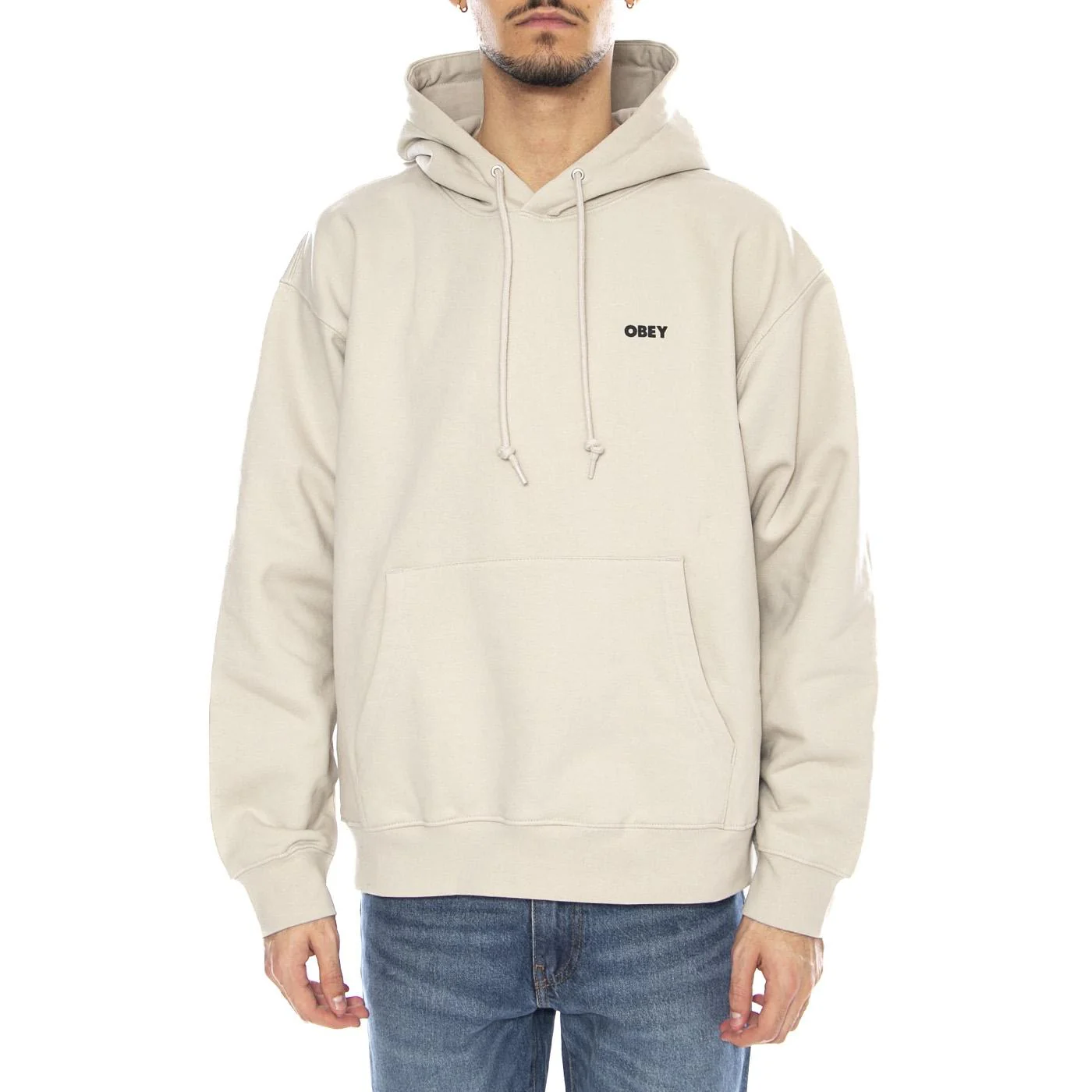 OBEY Quarter Icon Fleece -- Men's Moonstruck Beige Hoodie OBEY - Image 2