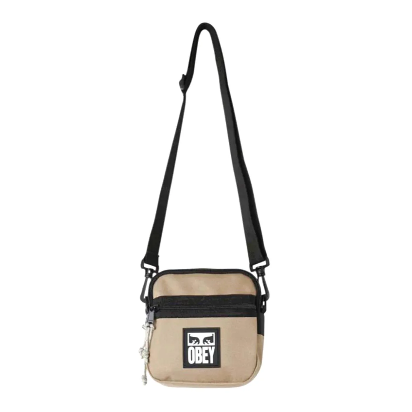 OBEY Small Messenger Bag Silver Grey - Beige Shoulder Bag OBEY ACCESSORIES