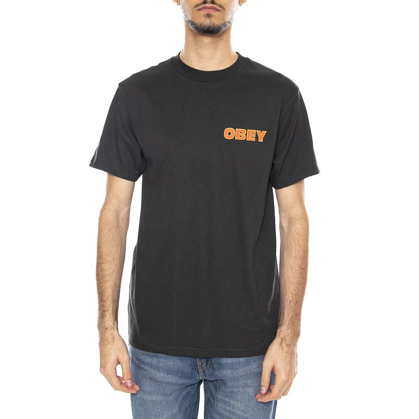 Obey Star Tee -- Men's Black Crew Neck T-Shirt OBEY - Image 2
