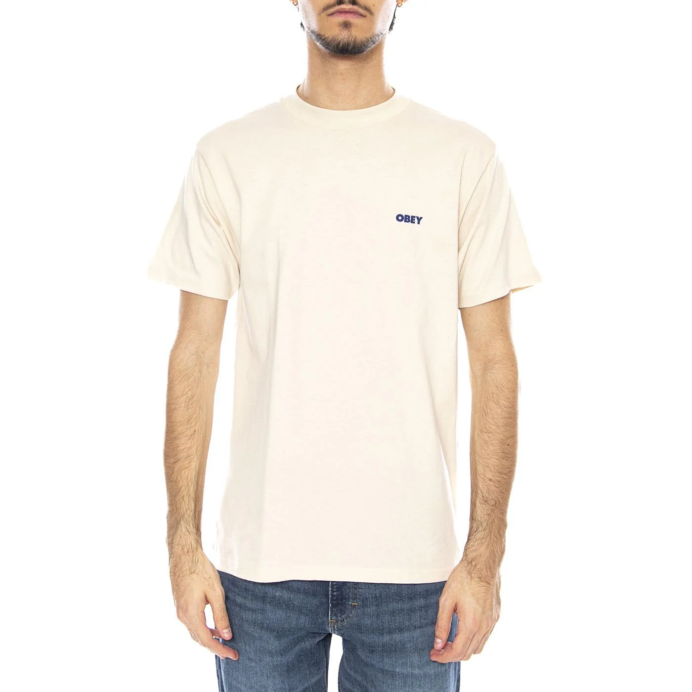 Obey Target Icon Tee Cream - Men's Crew Neck T-Shirt Cream Men OBEY - Image 2