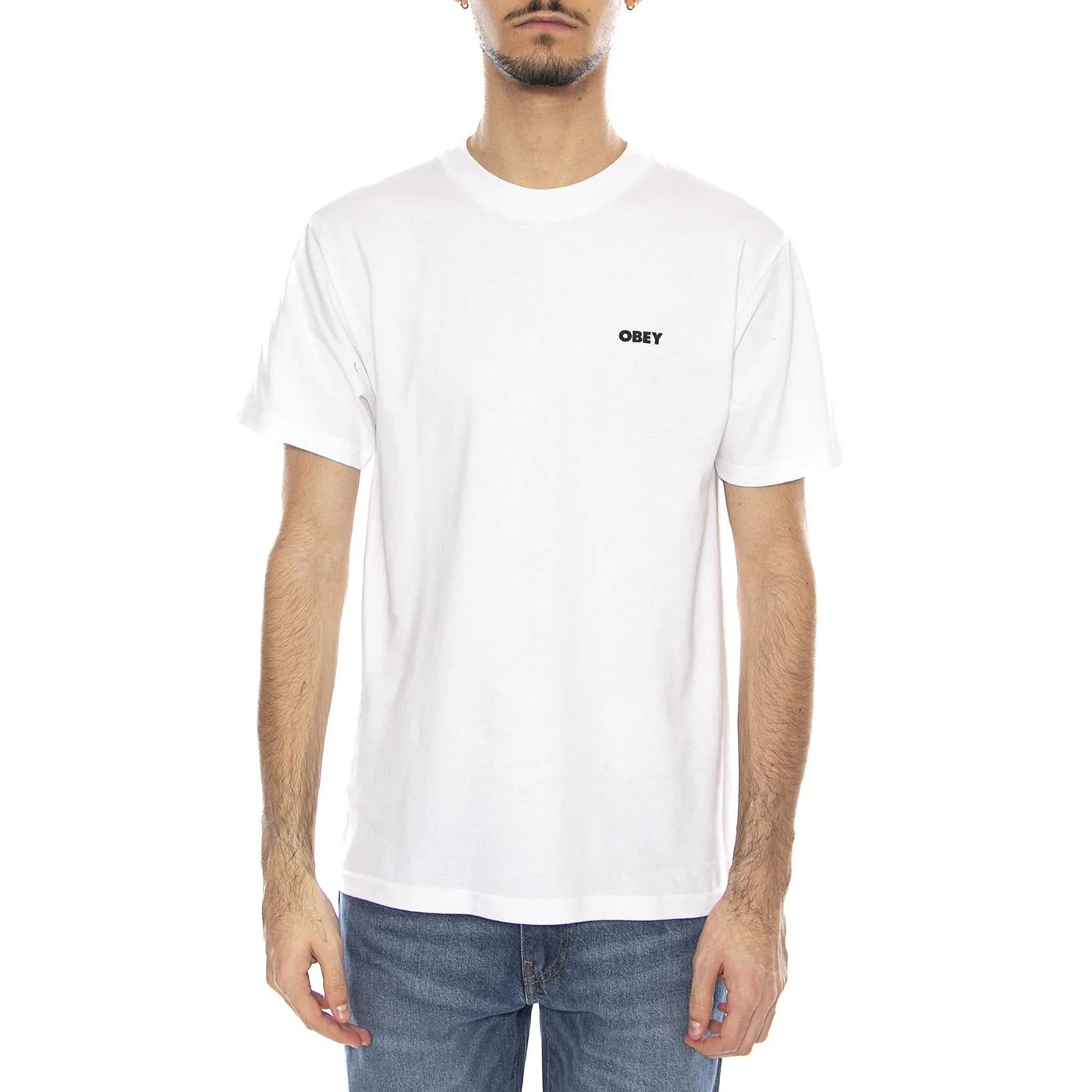 OBEY World in Flames Tee -- Men's Crew Neck T-Shirt White Men OBEY - Image 2